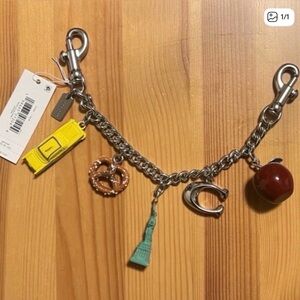 Coach Silver Charm Strap with NYC Themed Accents
